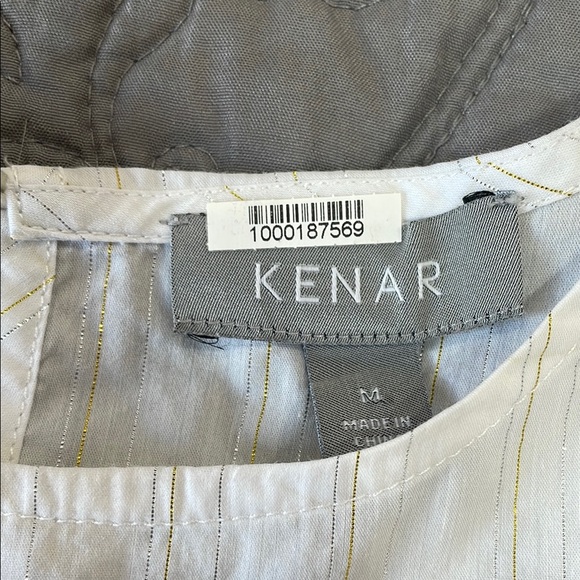 Kenar White Blouse ruffled bell sleeves, size medium - Picture 10 of 12